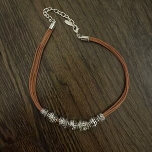 ST. Thomas silver and canvas cord necklace